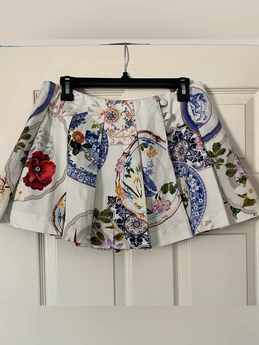 Anthropologie Mauve Tea Towel Printed Pleated Skort - Picture 7 of 16